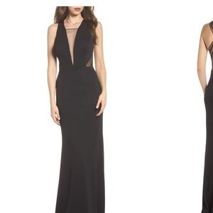 Adrianna papell black fitted dress.